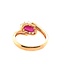 Ruby (0.98 ct) & diamond (0.26 ctw) bypass ring 14k yellow gold 3.2gr