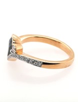 Sapphire ( 1.18 ct ) & diamond ( 0.27 ctw ) pear ring 14k yellow gold 3.5gr