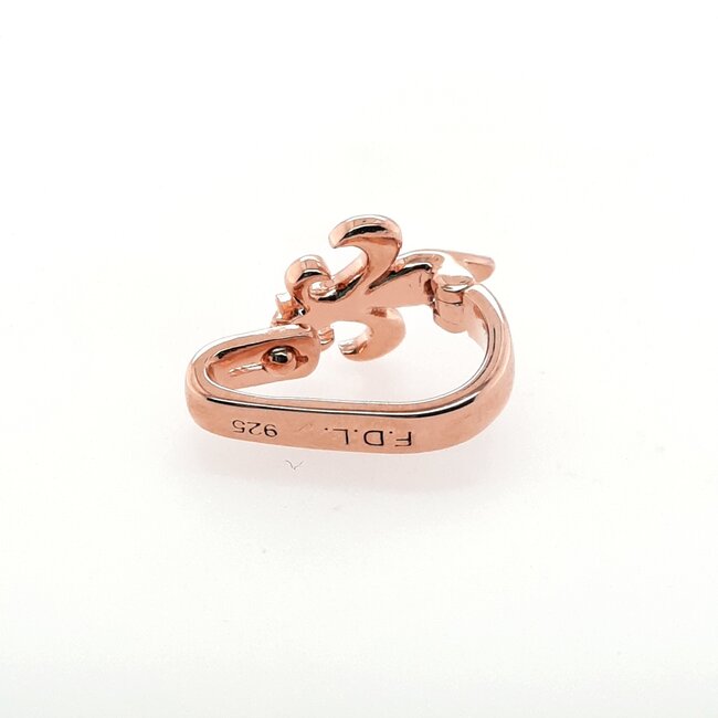 Fleur-de-Lis pendant bail rose gold tone sterling silver