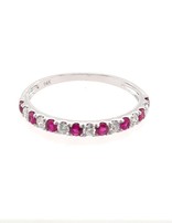 Ruby (0.29 ctw) & diamond (0.17 ctw) stackable band 14k white gold