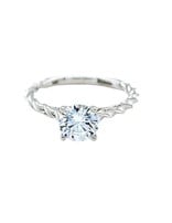 14k white gold rope solitaire setting cz ctr 2.3 gr