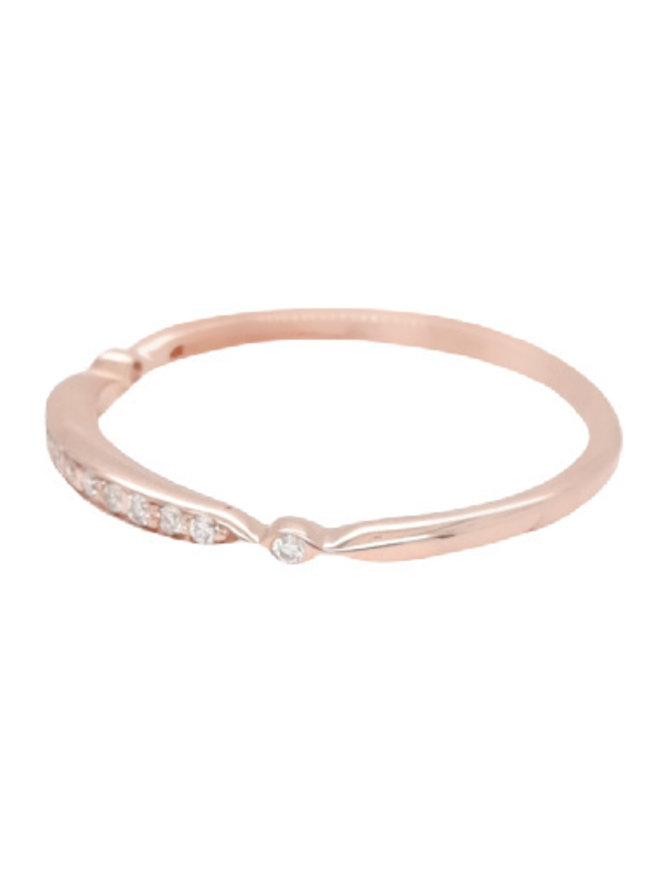 Diamond (0.07ctw) stackable band 14k rose gold