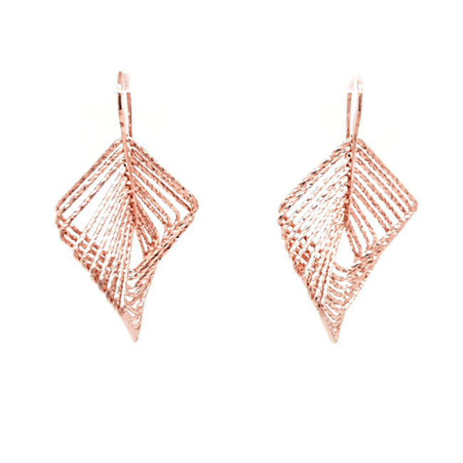 S/S with rose gold plated 3D Italian earrings