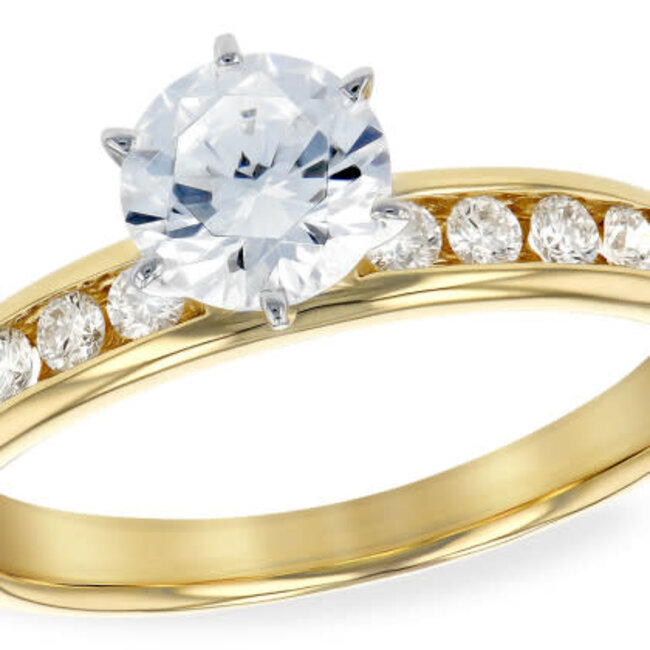 Diamond (0.20 ctw) channel set setting, 14k yellow gold