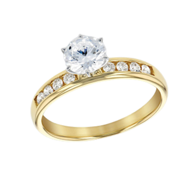 Diamond (0.20 ctw) channel set setting, 14k yellow gold