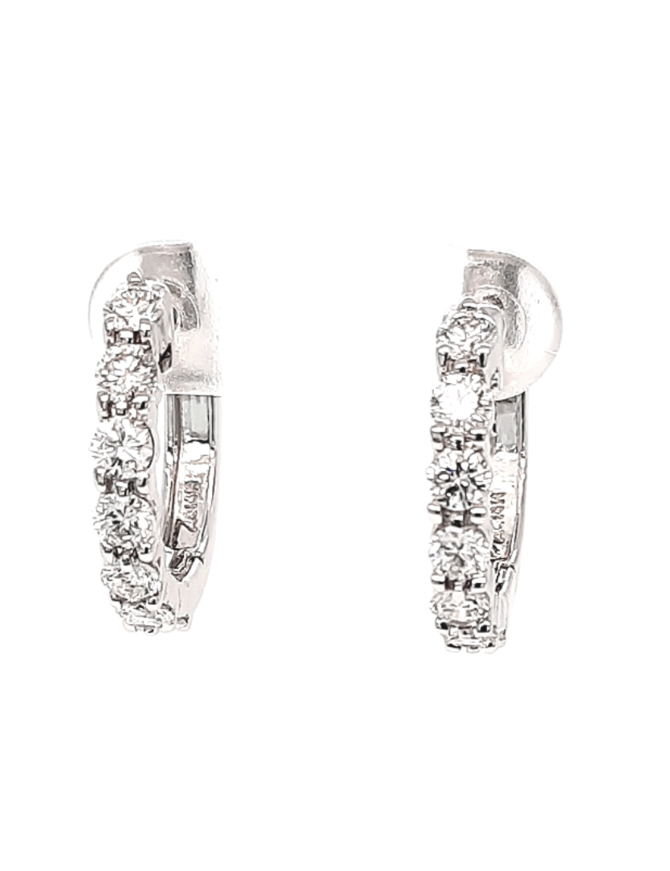 Diamond hoop earrings, 14k