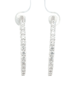 Diamond (2.00 ctw) inside/out oval hoop earrings, 14k white gold