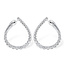 Diamond (1.50 ctw) illusion plate angled hoop earrings, 14k white gold