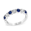 Diamond (0.39 ctw) and sapphire (0.65 ctw) band, 14k white gold