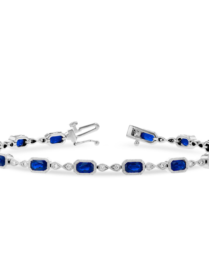 Sapphire (4.0 ctw) And Diamond (0.32 ctw) Bracelet