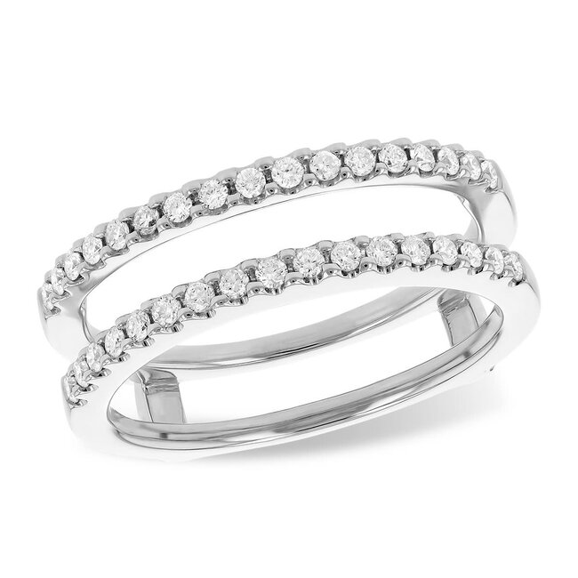 Diamond(0.33ctw) double row guard, 14k white gold 4.5 gr