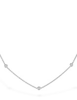 Diamond (0.50ctw) by the yard bezel set necklace, 14k white gold