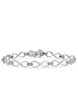 Diamond(0.26ctw) infinity link bracelet, 14k white gold