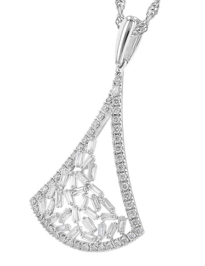 Diamond (0.50ctw) fashion necklace with chain, 14k white gold