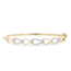 Diamond(0.40ctw) two tone link bangle bracelet, 14k white & yellow gold