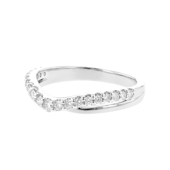 Diamond (0.33 ctw) curved enhancer band, 14k white gold