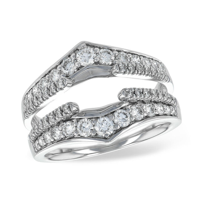 Diamond (1.00ctw) graduated ring guard, 14k white gold