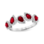 Ruby (0.90ctw) diamond (0.24ctw) band ring, 14k white gold