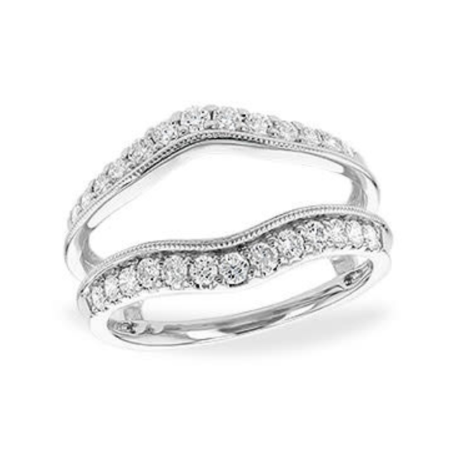 Diamond (0.61ctw) beaded ring guard, 14k white gold