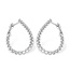 Diamond (1.00ctw) angled hoop earrings 14k white gold