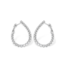 Diamond (1.00ctw) angled hoop earrings 14k white gold