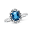 ondon blue topaz  & diamond  ring, 14k white gold