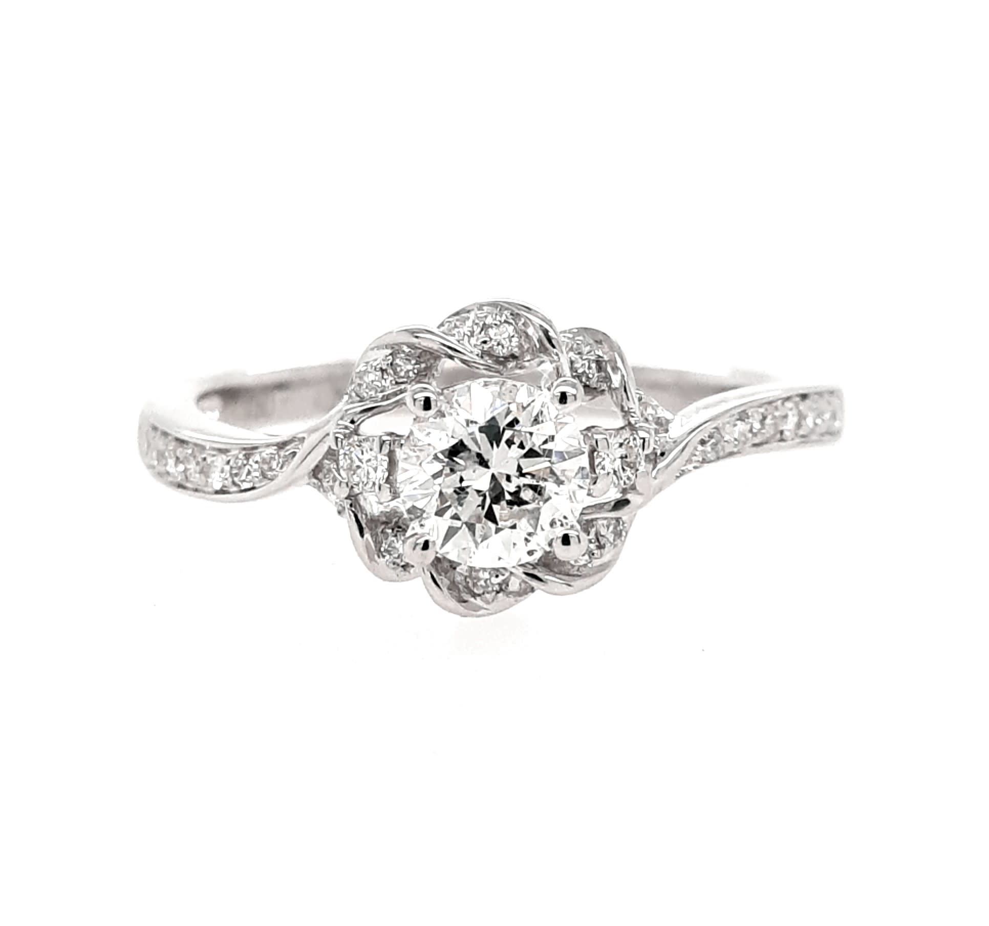 Diamond Twist Halo Engagement Ring