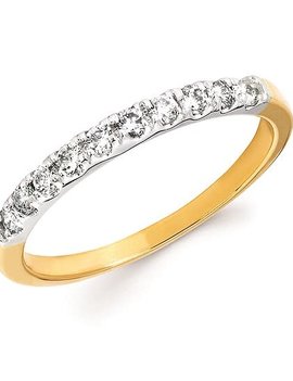 Diamond (0.25 ctw) prong band, 14k white and yellow gold
