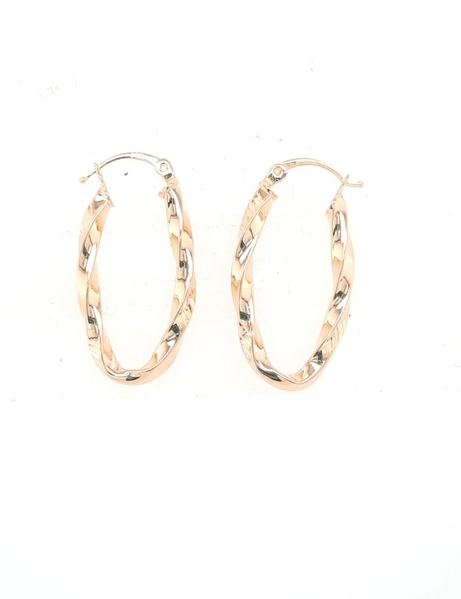 Oval twist hoop earrings Clearance