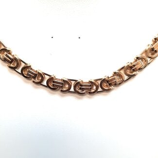 22" Flat Byzantine link chain 18k yellow gold 34.92gr