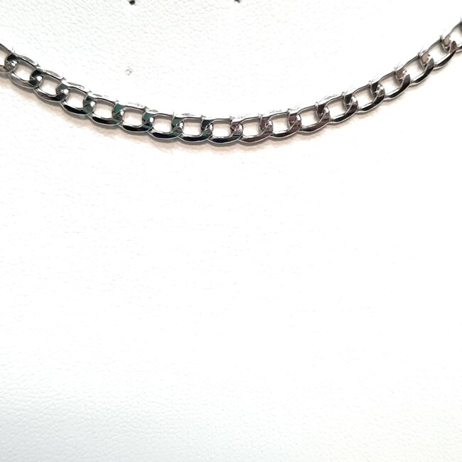 18" Oval open link chain 18k white gold 6.2gr