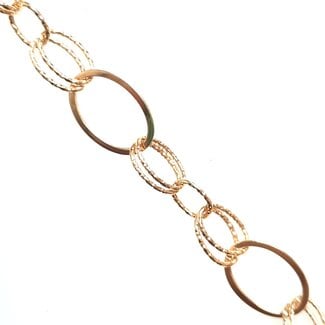 7" Diamond cut oval link bracelet 18k yellow gold 4.81 gr