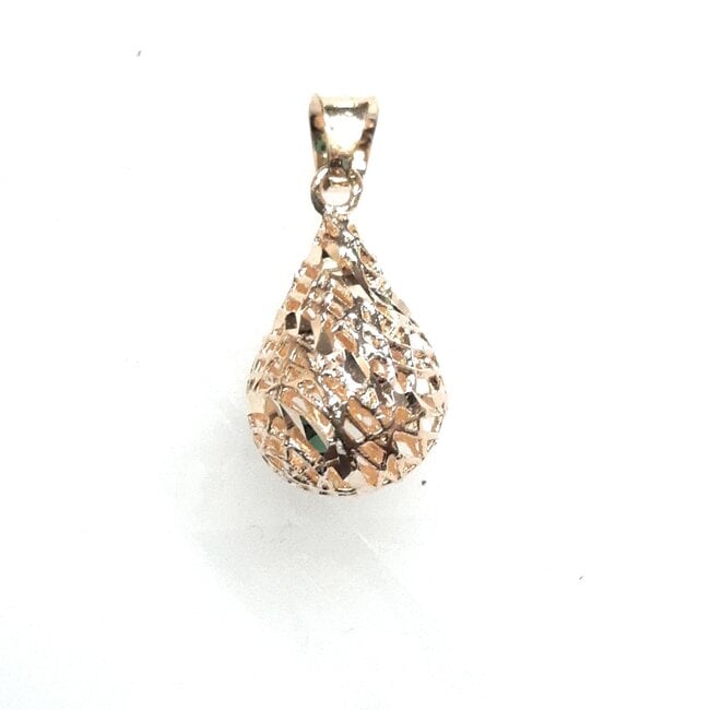 Filigree teardrop pendant 18k yellow gold 1.29gr