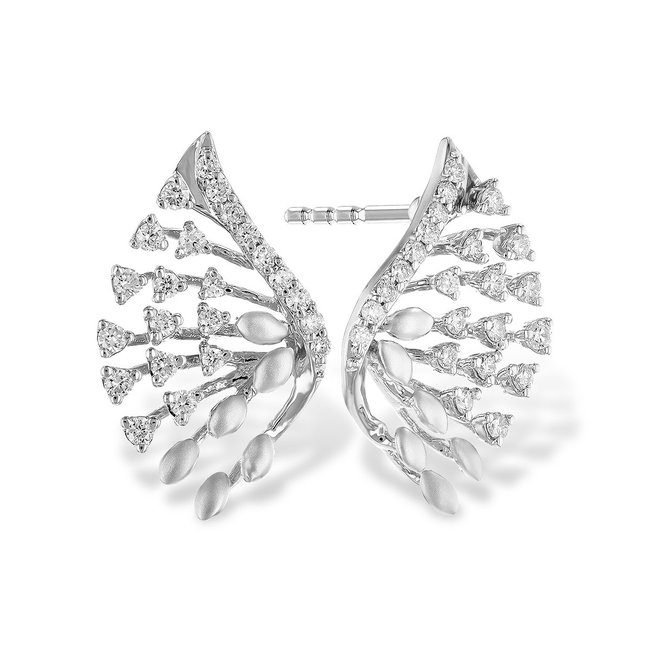 Diamond Angel Wing Earrings 0.20 ctw 14k yellow gold