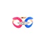 Diamond (0.09ctw) blue & pink enamel ring 18k rose gold 3.7gr