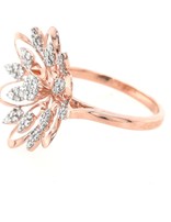 Diamond (0.33ctw) flower ring 18k rose gold 3.6gr