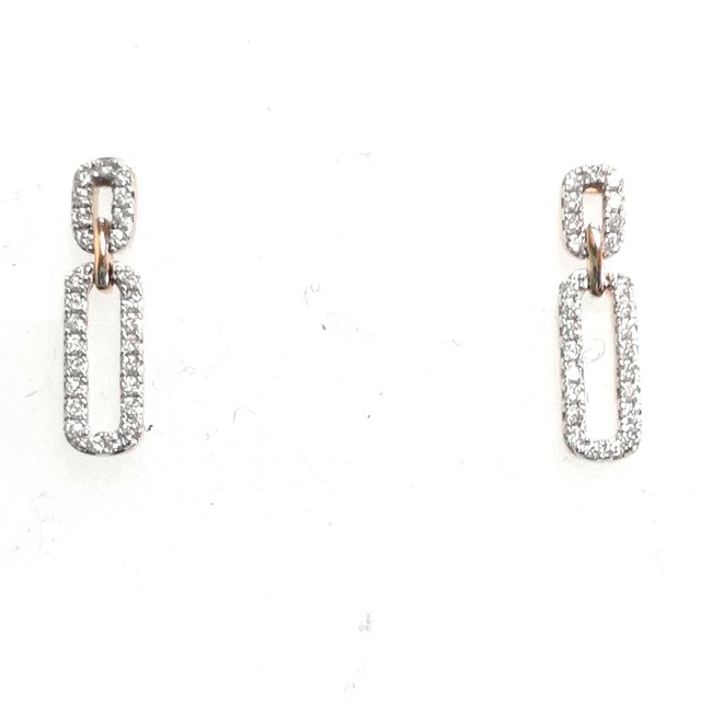 Diamond (0.22ctw) paperclip dangle earrings 18k yellow gold 1.8gr