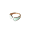 Diamond (0.32ctw) seafoam green enamel ring 18k rose gold 3.5gr