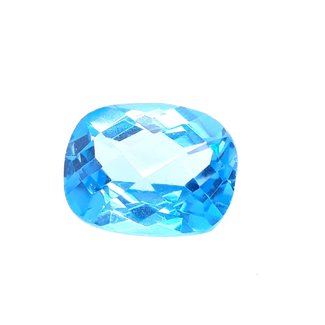 4.5ct blue topaz cushion/checkerboard cut loose gemstone