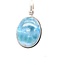 Larimar oval pendant sterling silver