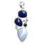 Chalcedony & lapis pendant sterling silver