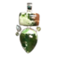 Green agate, labradorite, & peridot pendant sterling silver