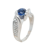 Floating sapphire and diamond wave ring 14k white gold