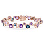 Diamond (0.30 ctw), blue topaz & amethyst (13.9 ctw) bezel set bracelet, 14k rose gold