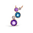 Multi-gemstone (2.18ctw) & diamond (0.10ctw) fashion necklace with chain,  14k rose gold