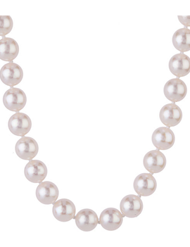 White pearl (6-6.5mm) 20" strand 14k white gold clasp