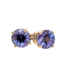 Tanzanite 1.5 ctw round stud earrings 14k yellow gold