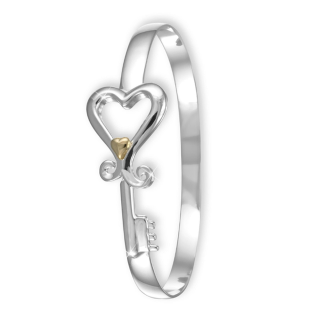 6mm Key to Her Heart Bangle, size 8