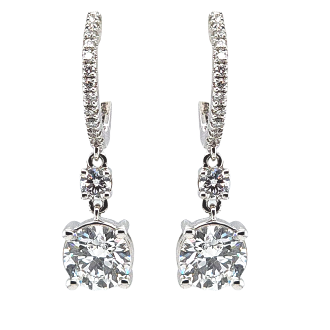 Lab Grown Diamond Dangle Earrings (2.33ctw) 14k White Gold