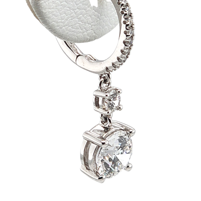 Lab Grown Diamond Dangle Earrings (2.33ctw) 14k White Gold